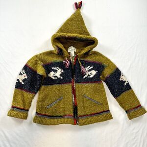 Soul Inspirations Wool Cotton Sweater Hooded Full Zip Bunny Kids Size 4 Goblin